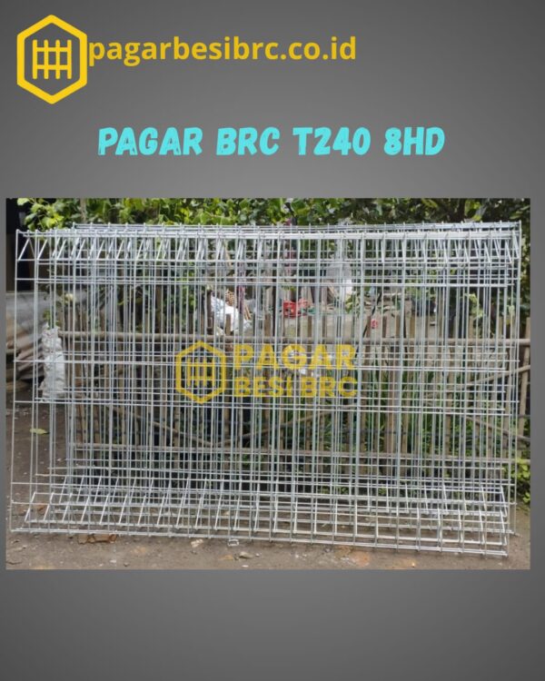 Pagar BRC Tinggi 240cm 8mm Finishing Hot Dip Galvanized